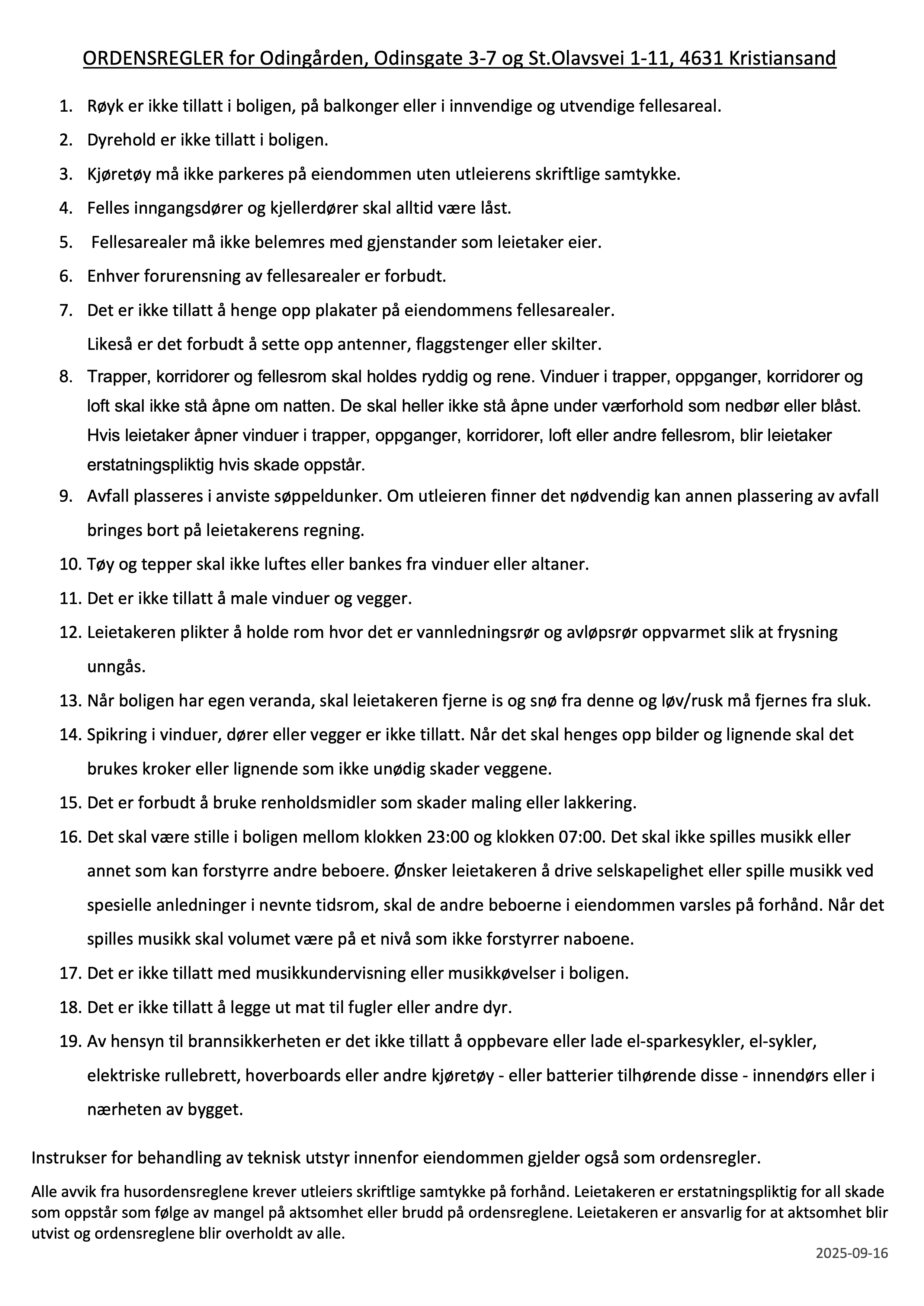 ORDENSREGLER for Odingarden 2025 09 16